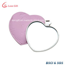 Pink Leather Heart Shape Cheap Modern Cosmetic Mirror Vanity